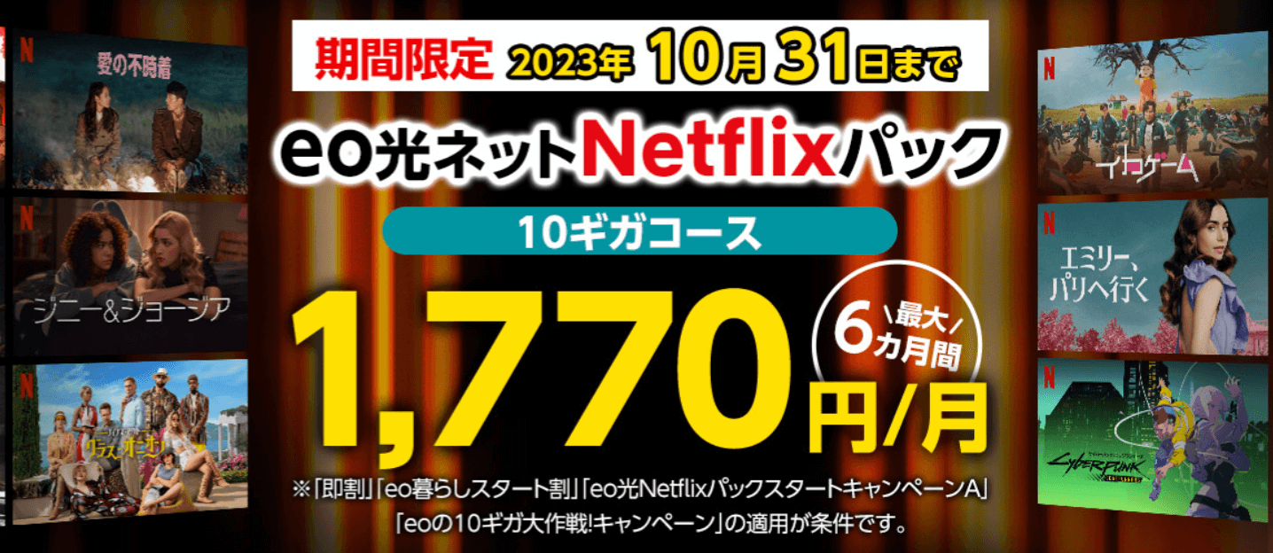 eo光公式サイトのNetflixパックのトップ画像